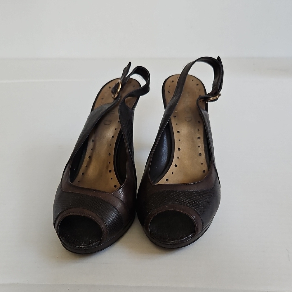 Michelle D Dark Brown Slingback Heels